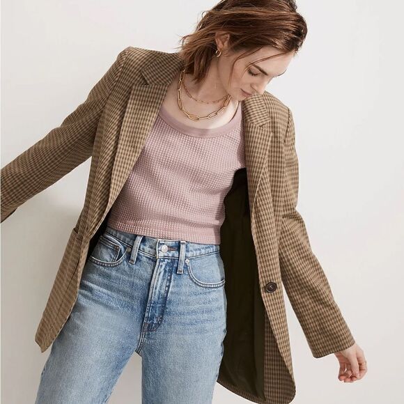 Madewell MWL 2022 Waffle Long-Sleeve Crop Tee Small - Picture 4 of 12